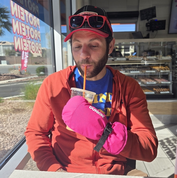 Dunkin Vibrant Pink Iced Coffee Glove Offical Merch - Picture 4 of 4